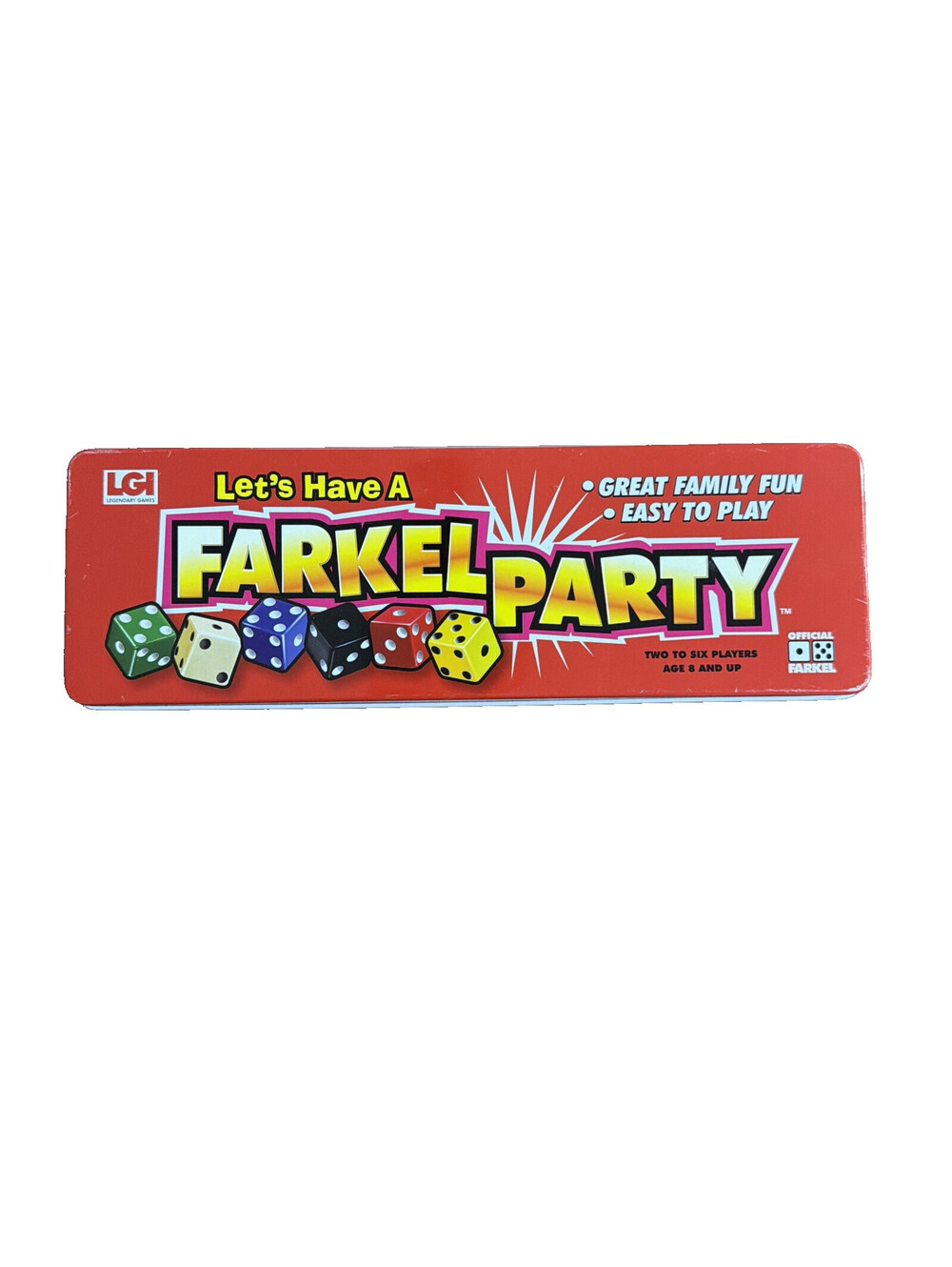 Let's Have a Farkel Party Dice Game Tin Edition 2007 Legendary Games 6 Players!